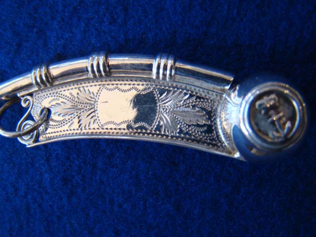 An English sterling silver Bosun's Whistle made in 1863 — image 3